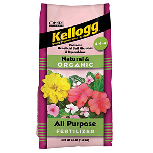 Kellogg&trade; Natural and Organic All Purpose Fertilizer 4-4-4 - 4 lb Bag